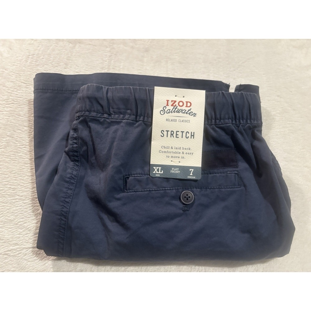 NEW Mens IZOD Saltwater XL Stretch Shorts‎ Relaxed Classics Preppy Blue
